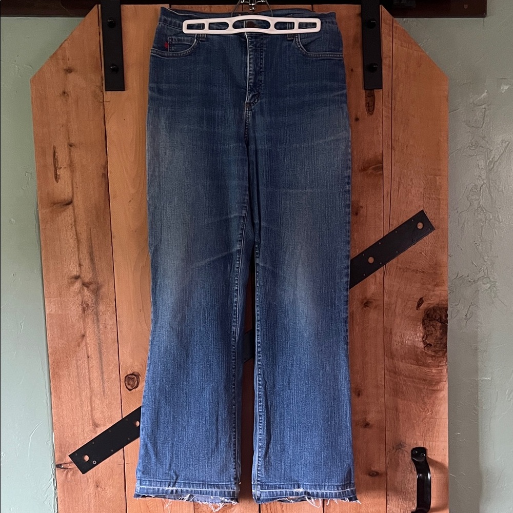 NYDJ Women's Medium Blue Wide-Leg Jeans